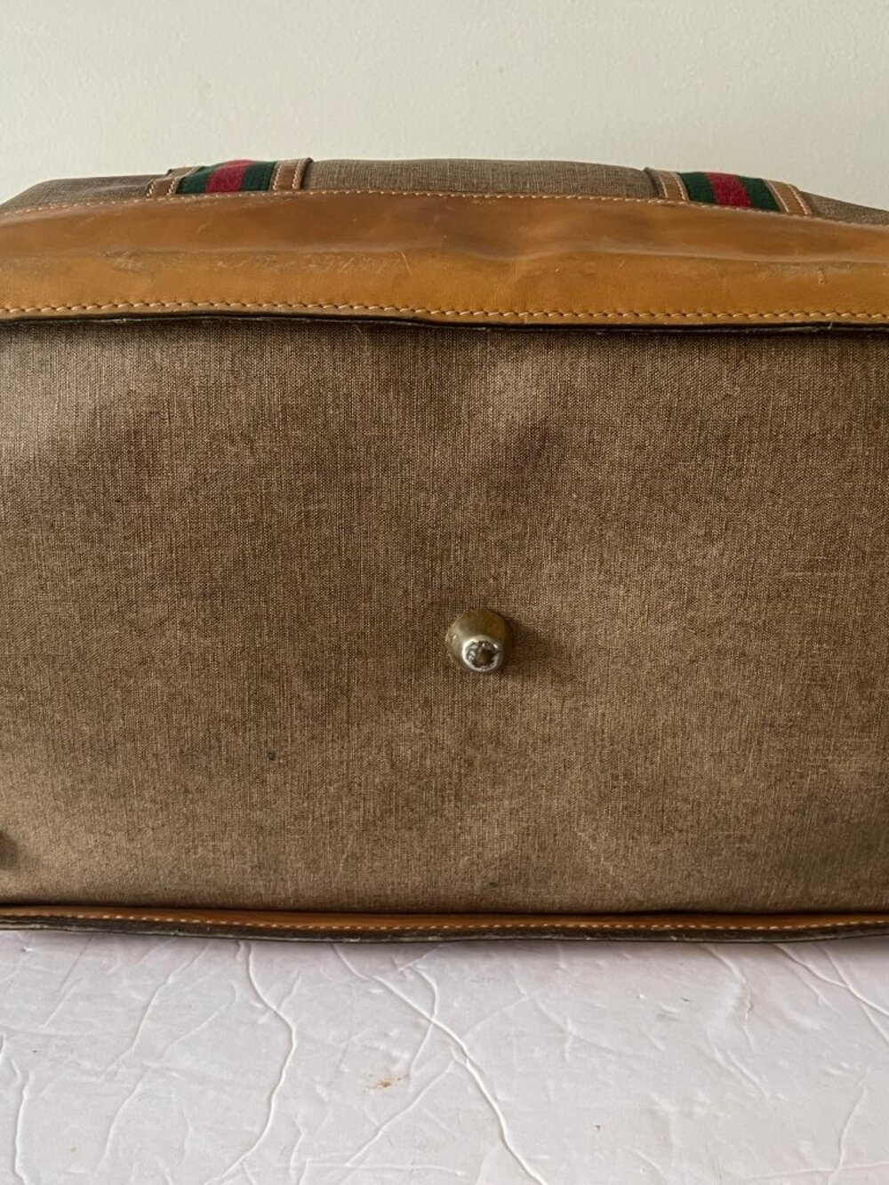 VINTAGE 70'S GUCCI BOSTON CANVAS DUFFLE TRAVEL BAG - Picture 14 of 17
